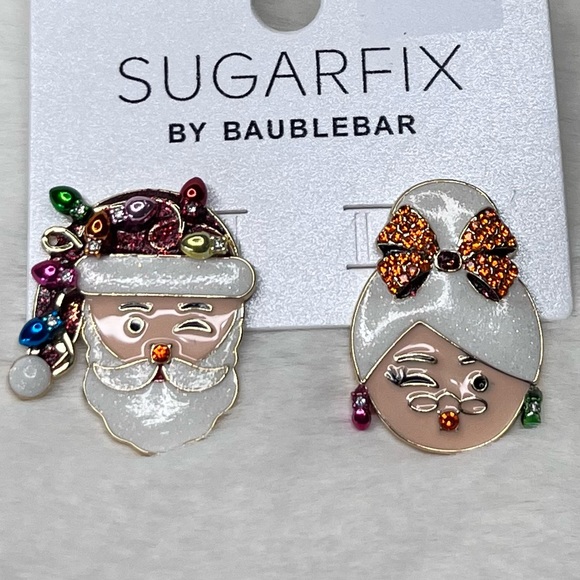 SUGARFIX by BaubleBar Santa & Mrs. Claus Christmas Earrings - Picture 7 of 7